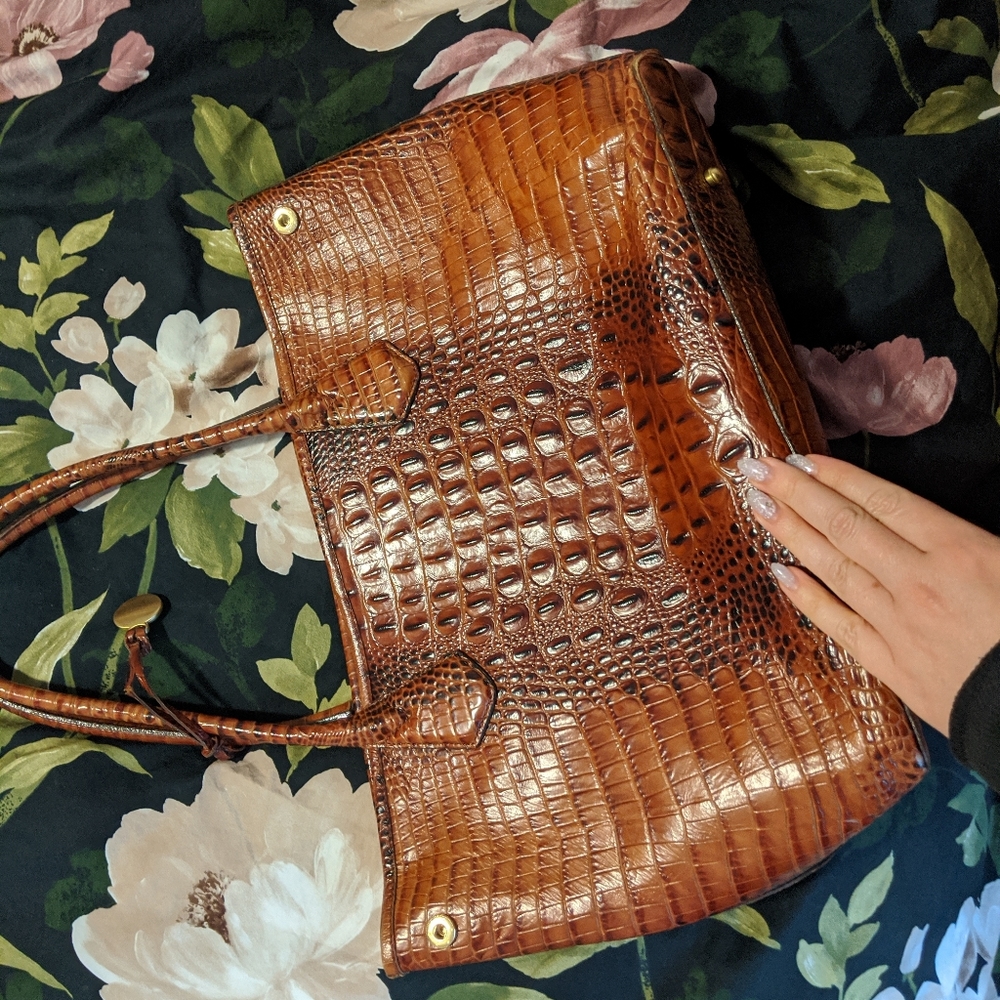 Brahmin pecan leather anywhere tote